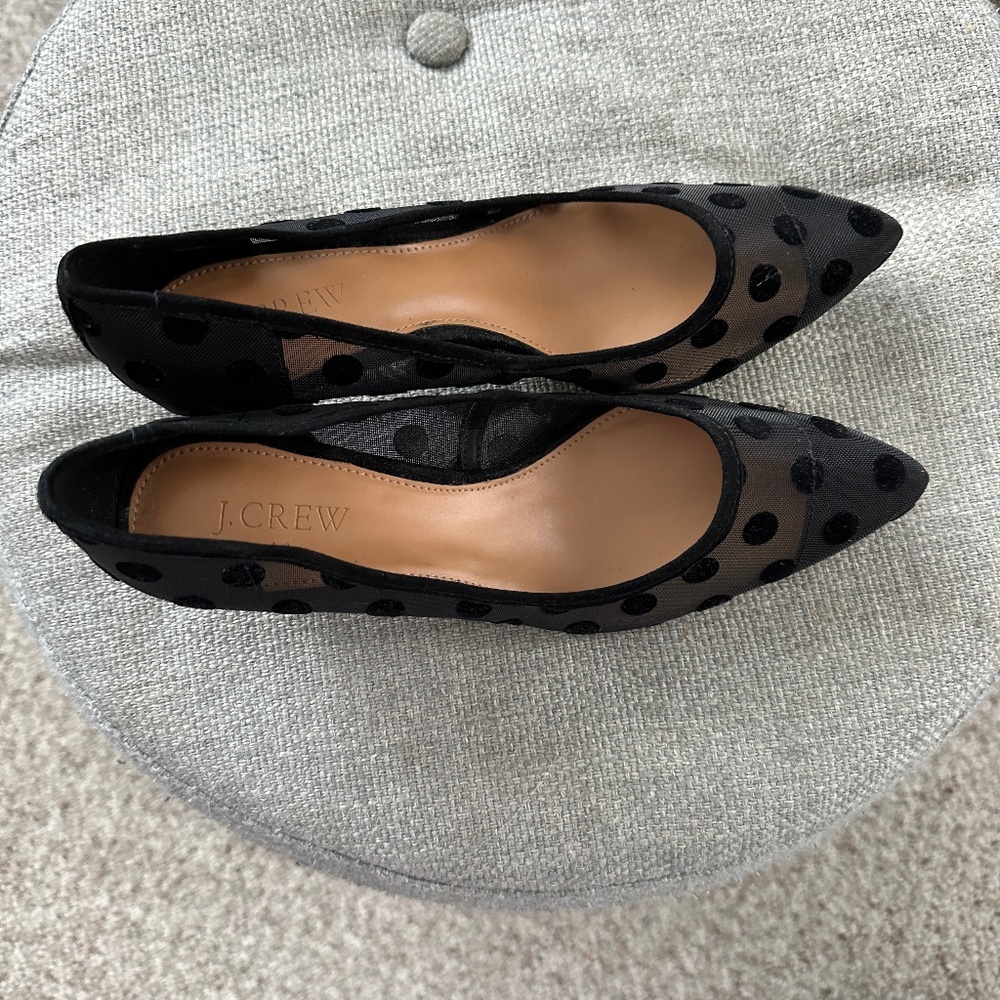 J Crew Esme mesh polka-dot kitten heels